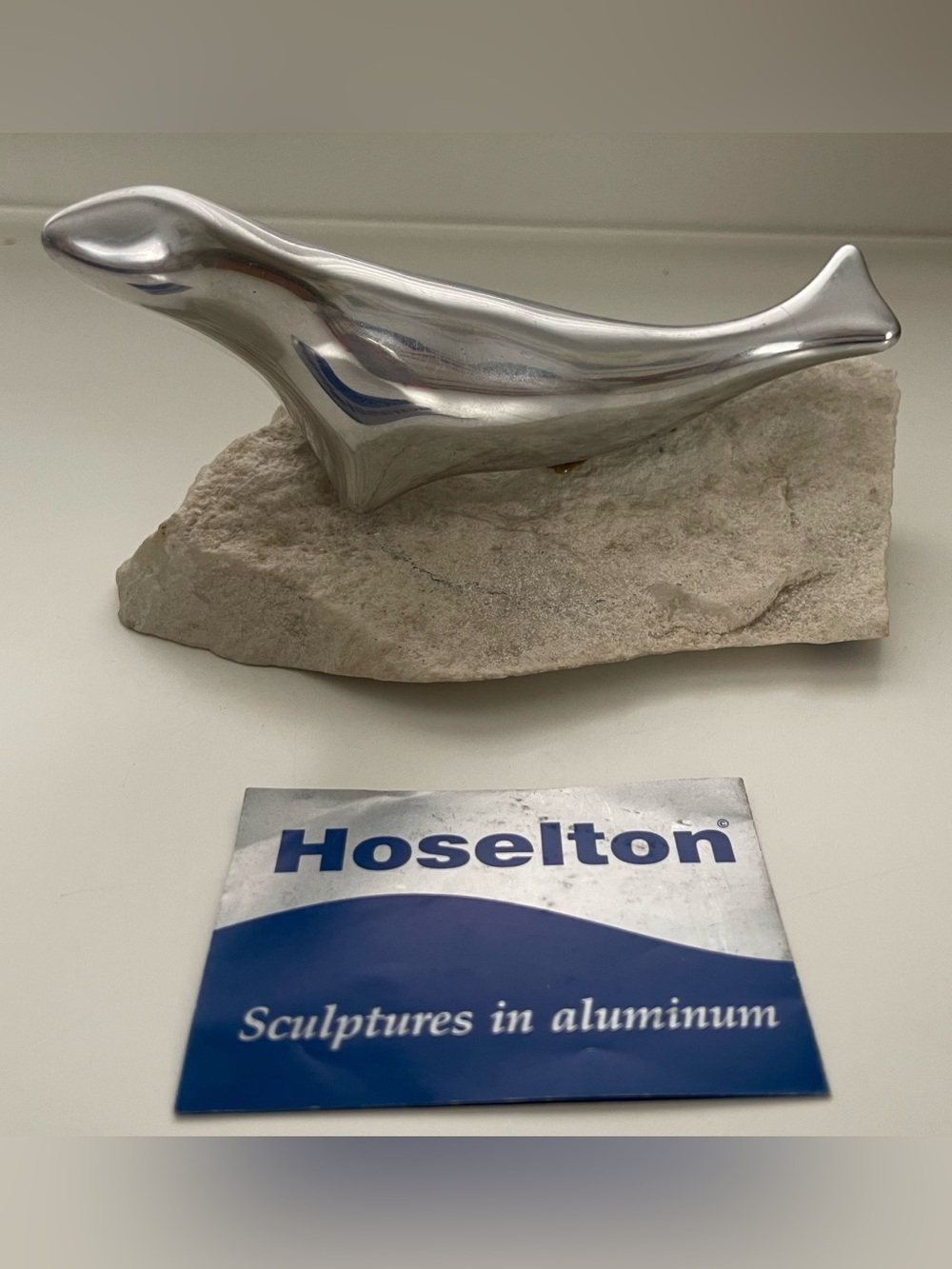 Hoselton Seal Aluminum Sculpture on Granite Base Vintage Signed Canadiana